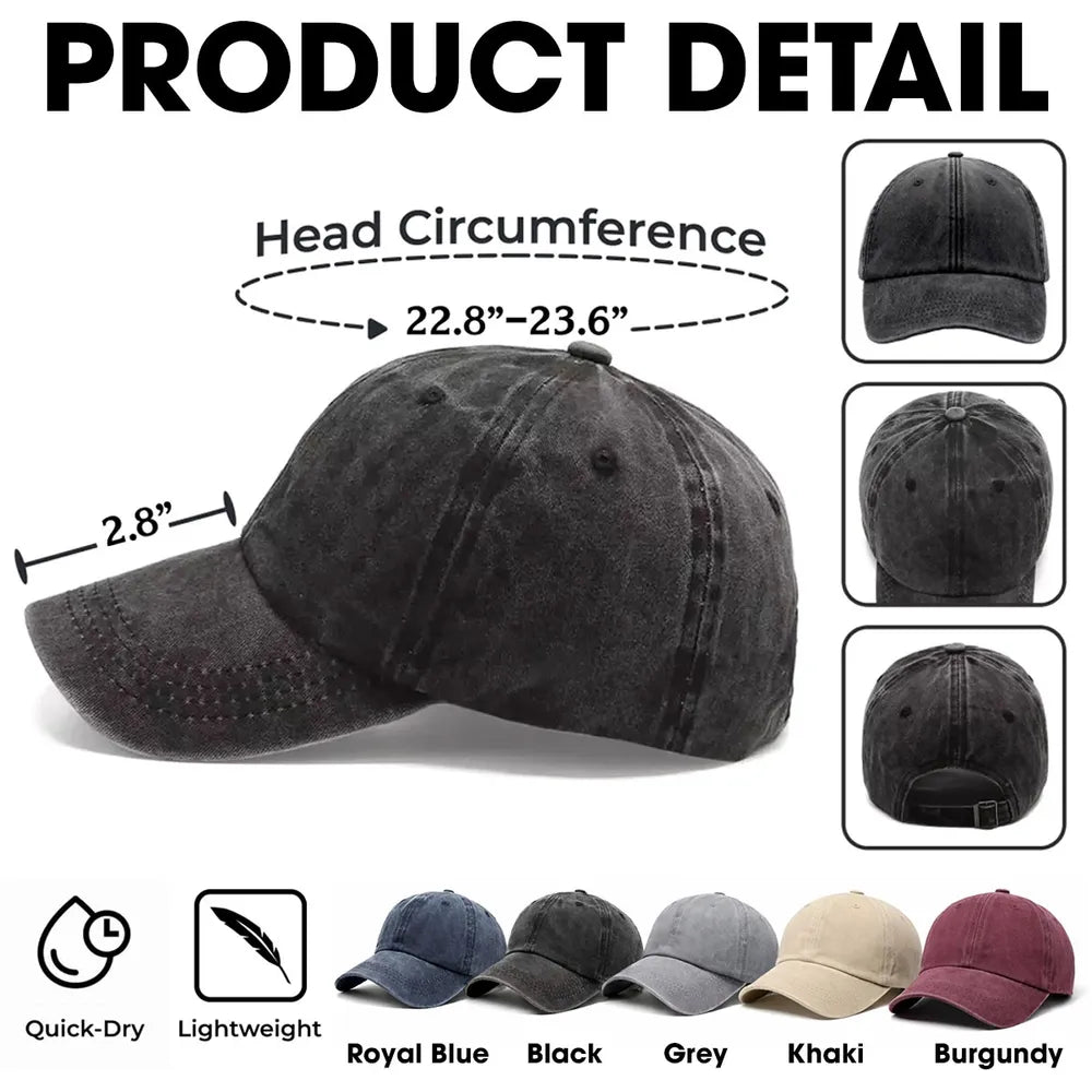 We The People - Personalized Custom Vintage Washed Denim Cap