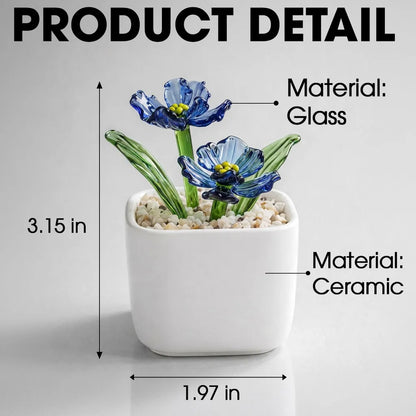 Personalized Square Glass Planter, Birth Month Flower Design, Creative Gift for Wife