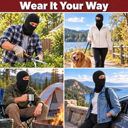 Funny Emoji Ski Mask Balaclava Face Mask, Ski Buddies Posing on a Snowy Mountain, Personalized Creative Gift