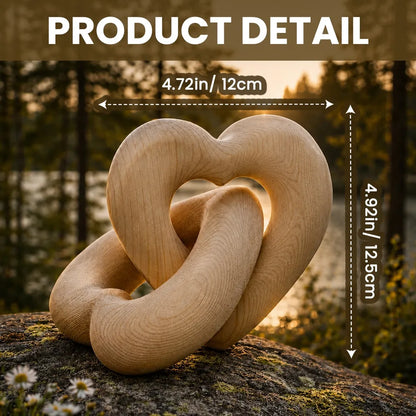 Engraved Infinity Heart Sculpture, Personalized Couple Keepsake with Rings, Unique Gift for Wife or Husband