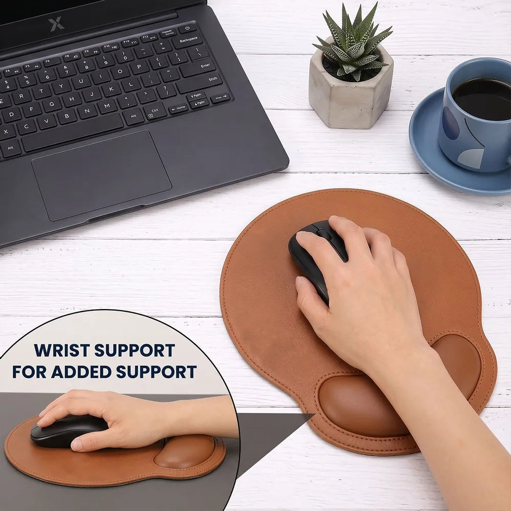 Personalized Wrist Rest Mouse Pad With Cute Sitting Couple, Unique Creative Gift For Couples