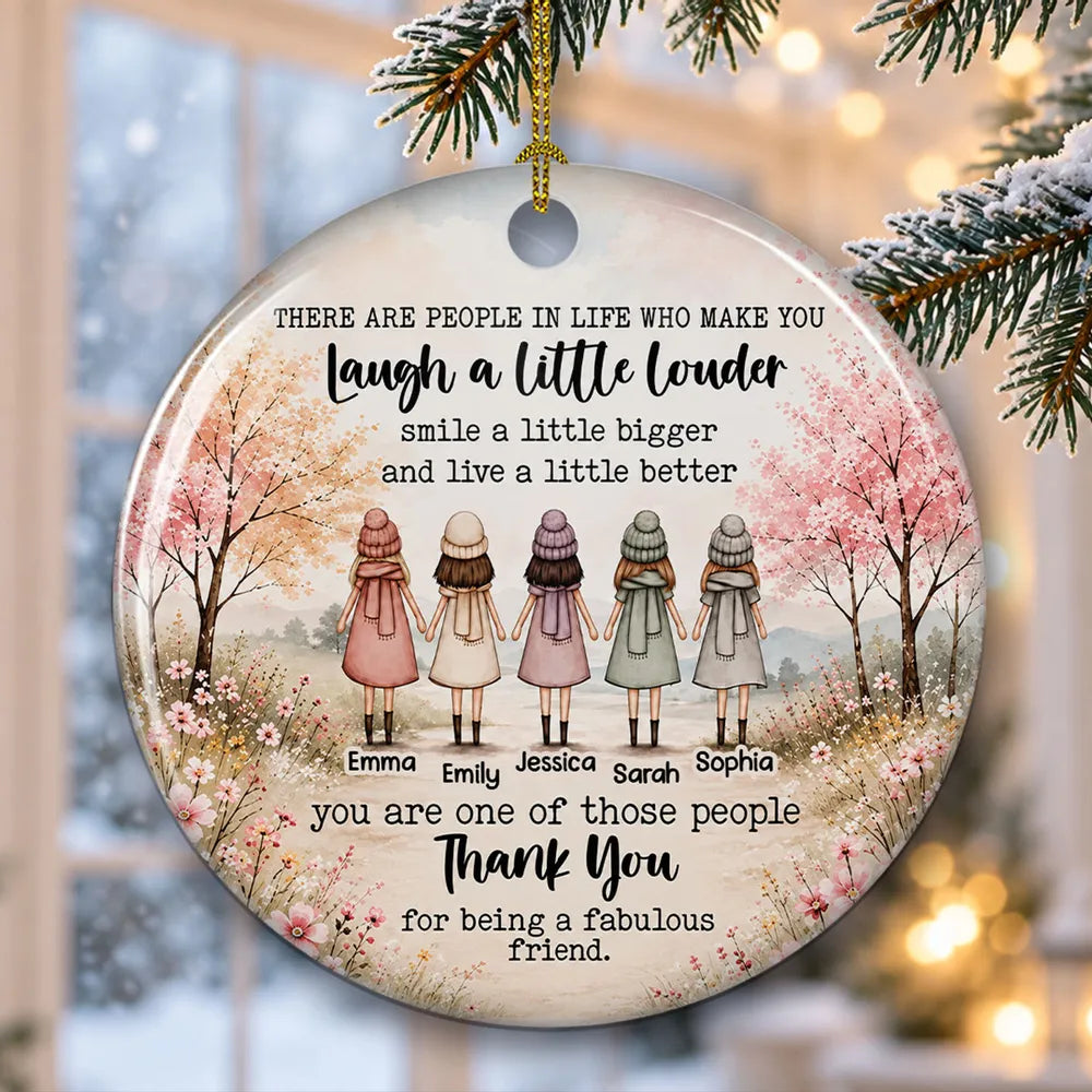 Pastel Friendship Ceramic Ornament, Friends Together, A Unique, Creative Personalized Gift with a Heartfelt Quote