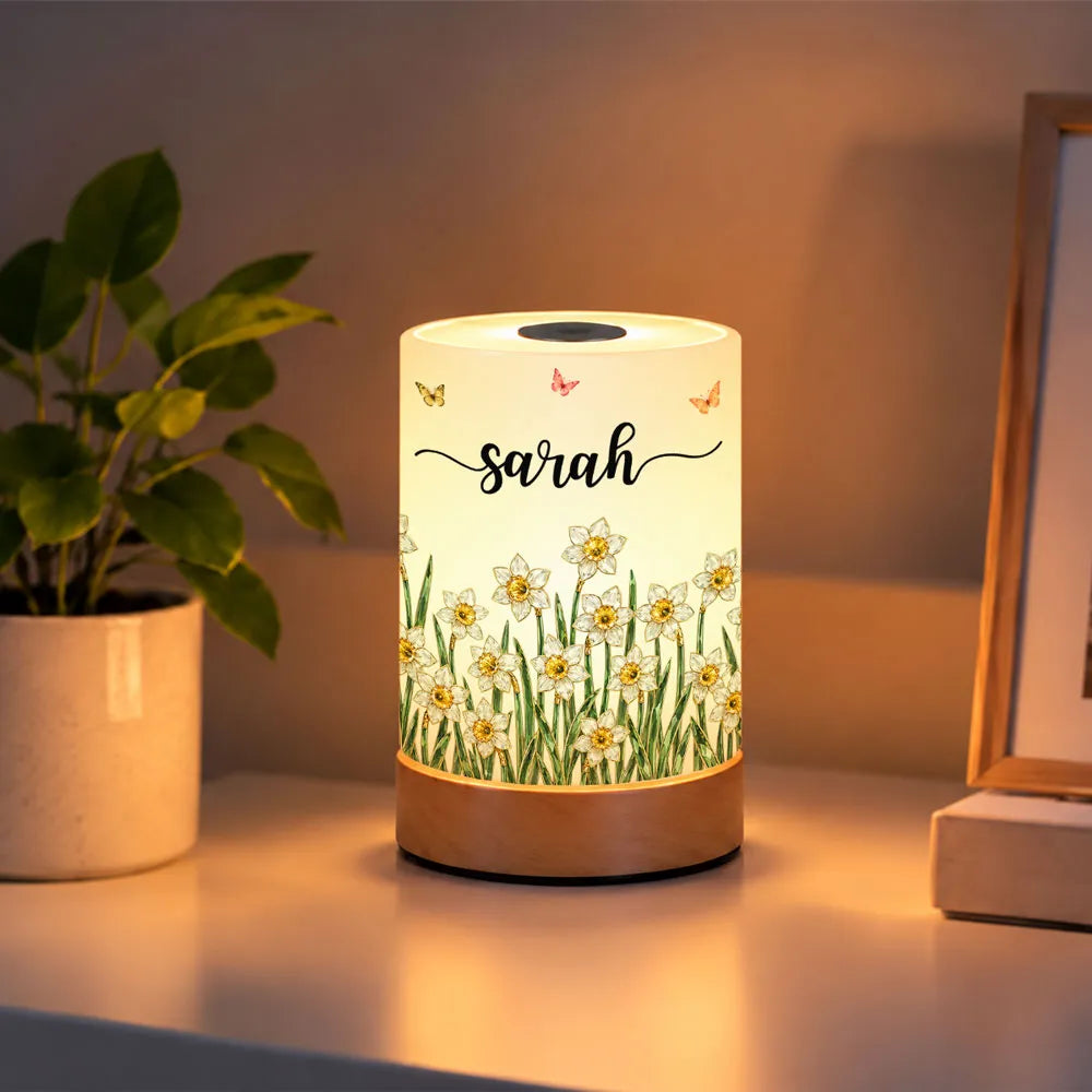 Dimmable Touch Table Lamp, Personalized Wildflower Glow for a Cozy Bedroom, Creative Gift for Her