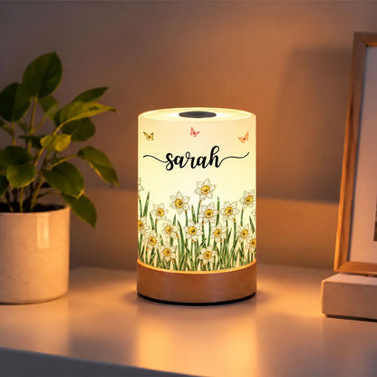 Dimmable Touch Table Lamp, Personalized Wildflower Glow for a Cozy Bedroom, Creative Gift for Her