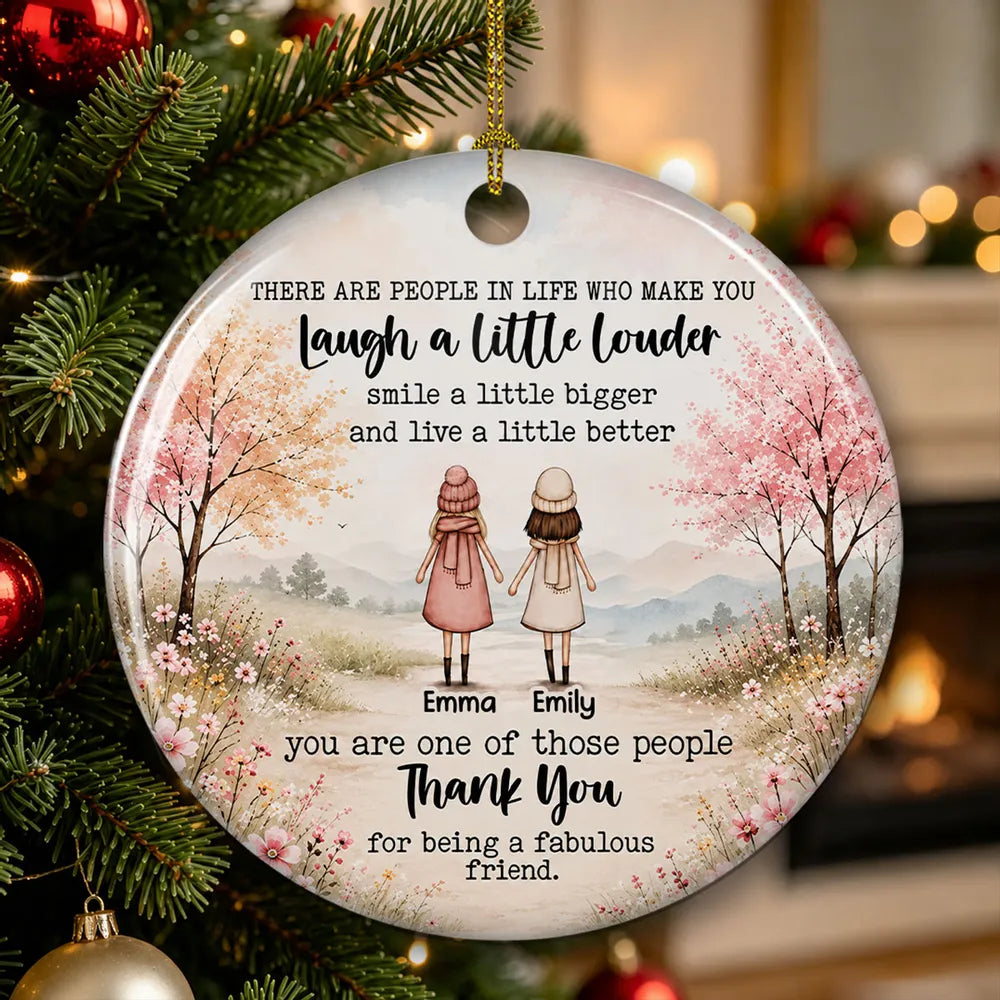 Pastel Friendship Ceramic Ornament, Friends Together, A Unique, Creative Personalized Gift with a Heartfelt Quote