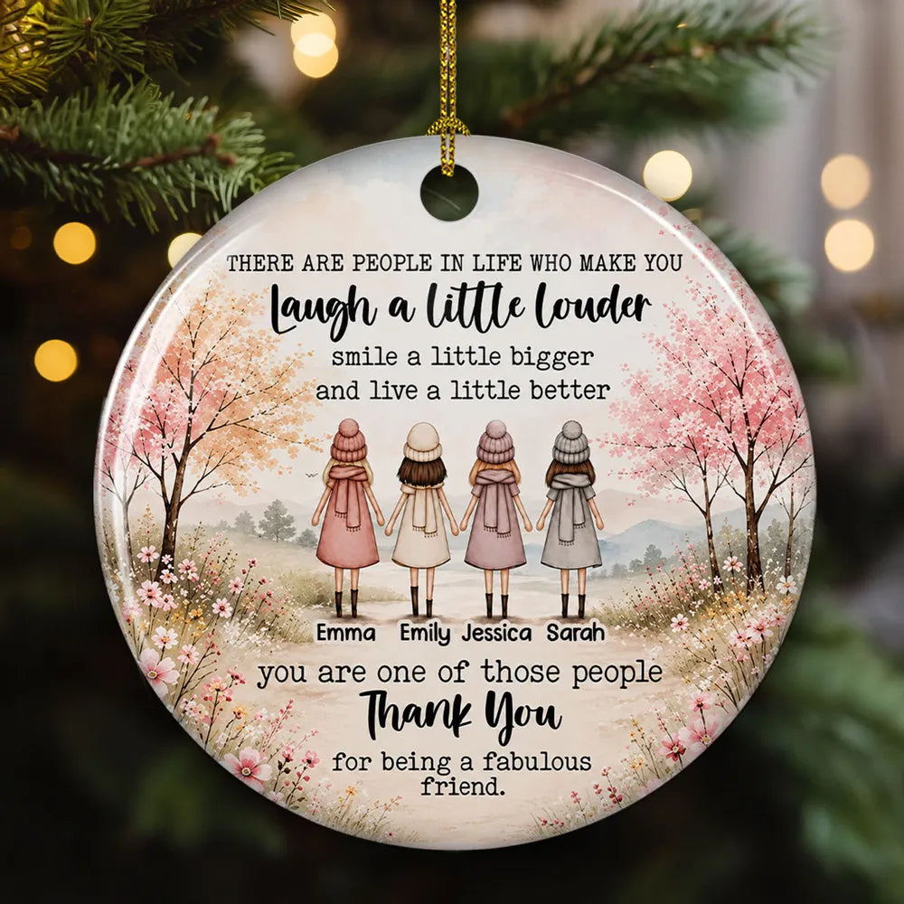 Pastel Friendship Ceramic Ornament, Friends Together, A Unique, Creative Personalized Gift with a Heartfelt Quote
