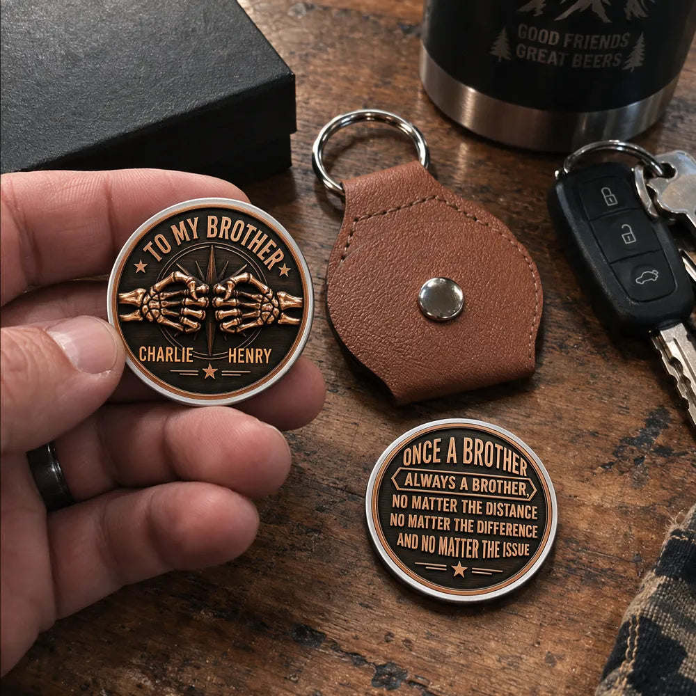 Personalized 3D Printed Pocket Hug, Skeleton Fist Bump Design, Unique Gift for Brother