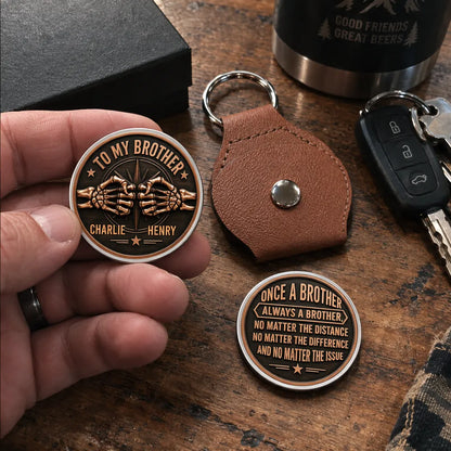 Personalized 3D Printed Pocket Hug, Skeleton Fist Bump Design, Unique Gift for Brother