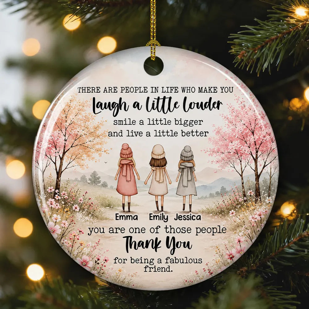 Pastel Friendship Ceramic Ornament, Friends Together, A Unique, Creative Personalized Gift with a Heartfelt Quote