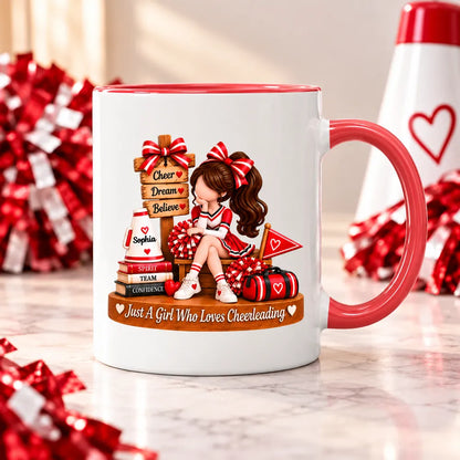 Personalized Fleece Blanket with Sitting Cheerleader, Unique Gift for Daughter or Granddaughter