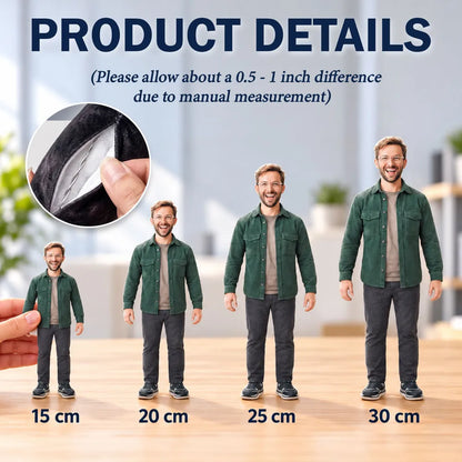 Personalized Photo Squishy Plush Doll, Handheld Poseable Mini Me, Unique Gift for Friends