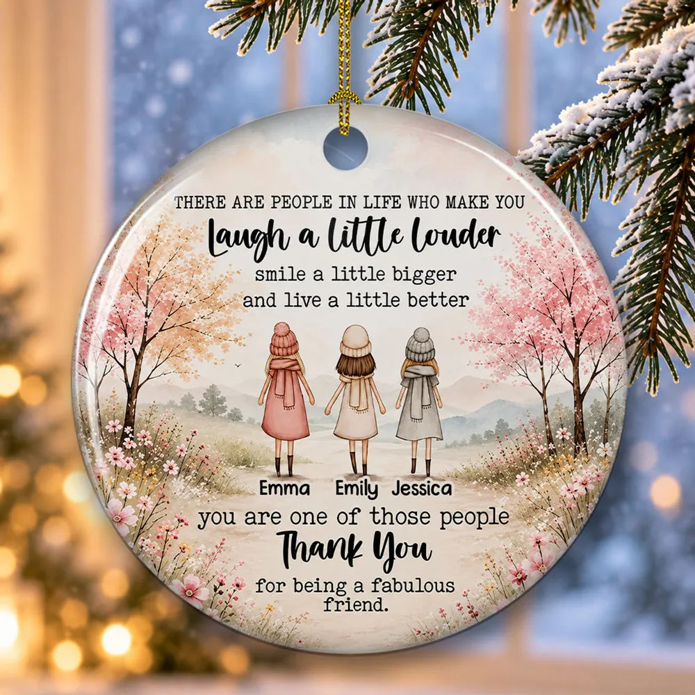 Pastel Friendship Ceramic Ornament, Friends Together, A Unique, Creative Personalized Gift with a Heartfelt Quote