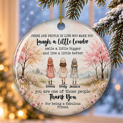 Pastel Friendship Ceramic Ornament, Friends Together, A Unique, Creative Personalized Gift with a Heartfelt Quote