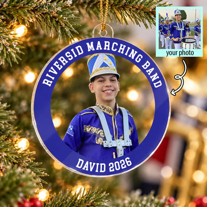 Personalized Marching Band Acrylic Ornament, Custom Photo Keepsake on a Christmas Tree, Unique Gift for Students