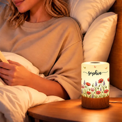 Dimmable Touch Table Lamp, Personalized Wildflower Glow for a Cozy Bedroom, Creative Gift for Her