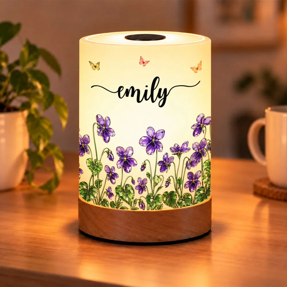 Dimmable Touch Table Lamp, Personalized Wildflower Glow for a Cozy Bedroom, Creative Gift for Her