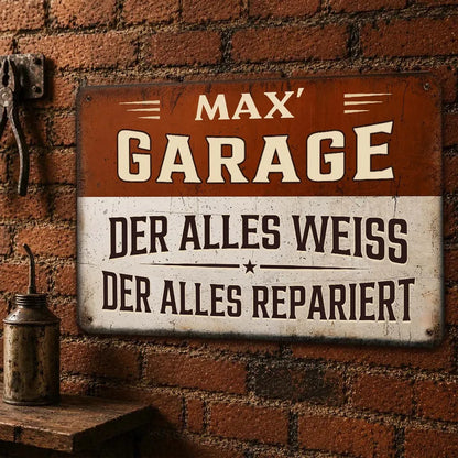 Personalized Rectangular Iron Sign for Garage - Vintage Decor, Unique Creative Gift for Dad or Handyman
