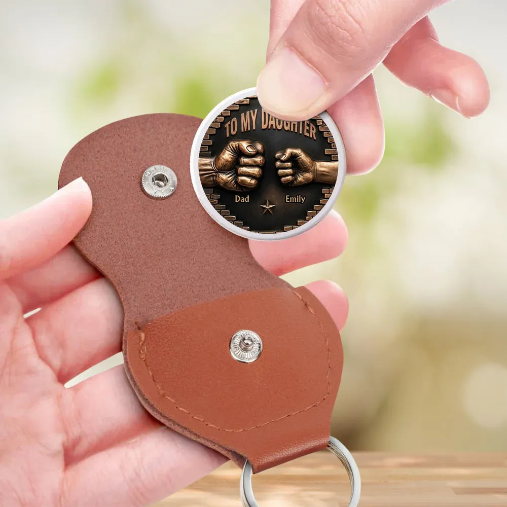 Personalized Pocket Hug for Daughter, Fist Bump Keepsake, Unique Gift from Dad