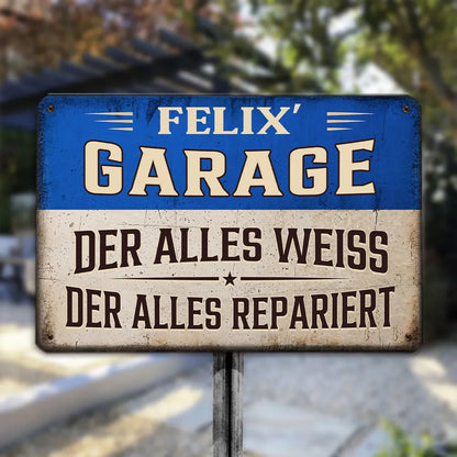 Personalized Rectangular Iron Sign for Garage - Vintage Decor, Unique Creative Gift for Dad or Handyman