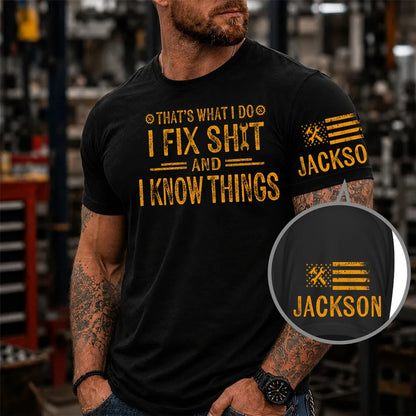 Personalized Dual Print Classic Tee, Custom Fix It Humor Shirt, Unique Creative Gift for Dad or Husband