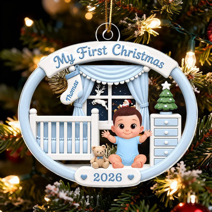 Personalized Acrylic Ornament, My First Christmas Baby Nursery Design, Unique Gift for New Parents