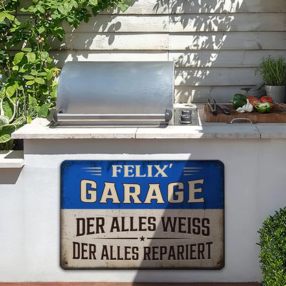 Personalized Rectangular Iron Sign for Garage - Vintage Decor, Unique Creative Gift for Dad or Handyman