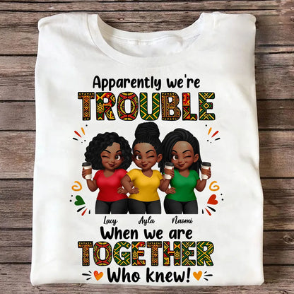 Personalized Classic Tee With Winking Friends & Tribal Lettering, Unique Gift For Close Friends