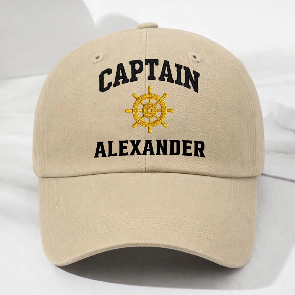 Custom Washed Denim Baseball Cap for Sailing Captain, Creative Gift for Days at Sea