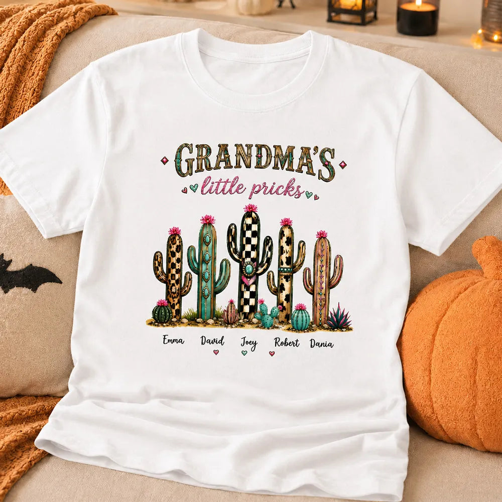 Personalized Grandma Sweatshirt, Cactus Little Pricks Design, Unique Gift With Fall Desert Style