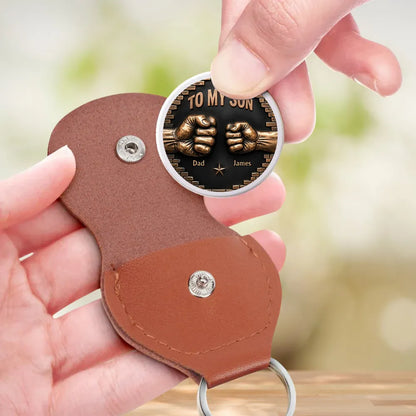 Personalized Pocket Hug For Son, Father & Son Fist Bump Keepsake, Unique Gift From Dad