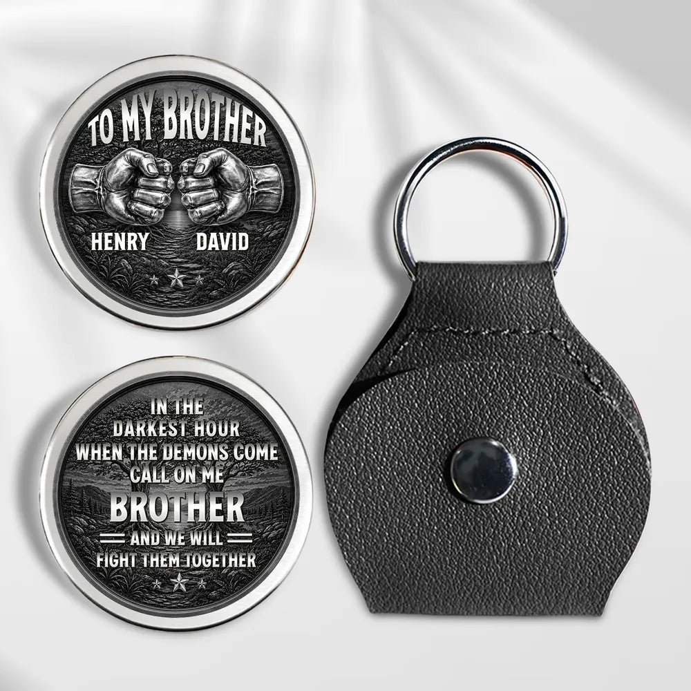 Custom Pocket Hug for Brother, Call On Me Quote Token, Creative Gift for Family Bond