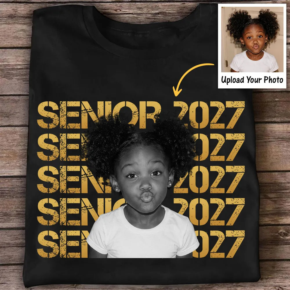 Personalized Photo Classic Tee, Bold Senior Design for Graduation, Unique Gift for a Graduate