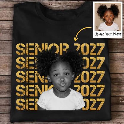 Personalized Photo Classic Tee, Bold Senior Design for Graduation, Unique Gift for a Graduate