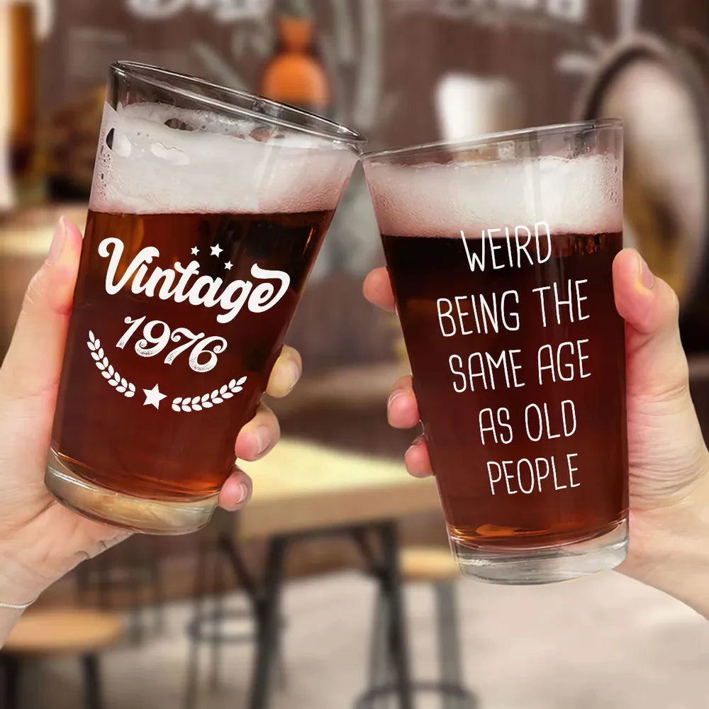 Personalized Beer Glass with Legend Vintage Design, Unique Creative Gift for Men, Boss & Coworker