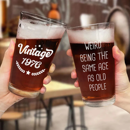 Personalized Beer Glass with Legend Vintage Design, Unique Creative Gift for Men, Boss & Coworker