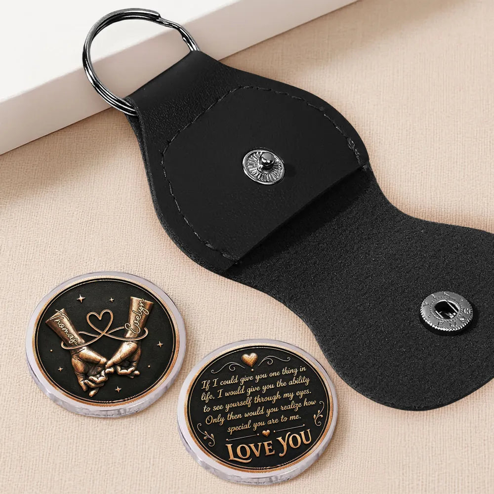 Personalized Pocket Hug with Linked Hands & Heart, Unique Gift for Partner, Everyday Keepsake