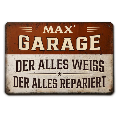 Personalized Rectangular Iron Sign for Garage - Vintage Decor, Unique Creative Gift for Dad or Handyman