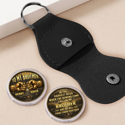 Custom Pocket Hug for Brother, Call On Me Quote Token, Creative Gift for Family Bond