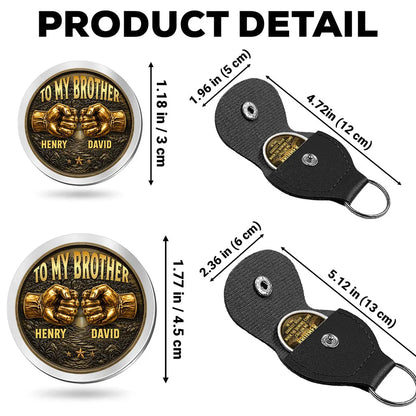 Custom Pocket Hug for Brother, Call On Me Quote Token, Creative Gift for Family Bond