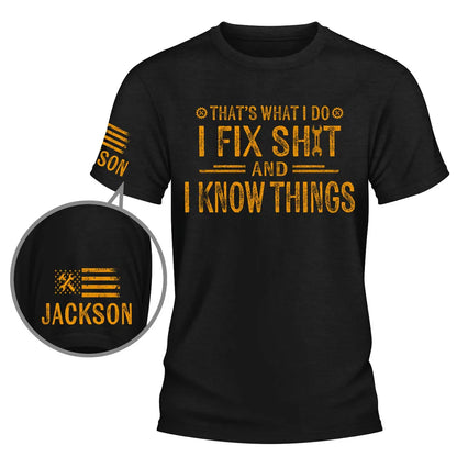Personalized Dual Print Classic Tee, Custom Fix It Humor Shirt, Unique Creative Gift for Dad or Husband