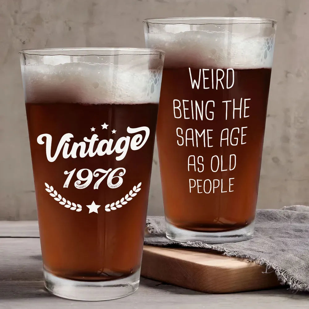 Personalized Beer Glass with Legend Vintage Design, Unique Creative Gift for Men, Boss & Coworker