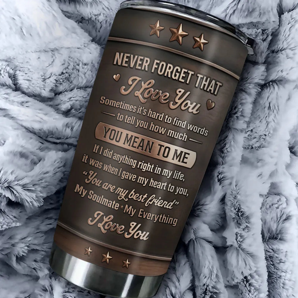 Personalized Insulated Travel Tumbler for Husband, Embracing Couple Sunset Art Unique Gift