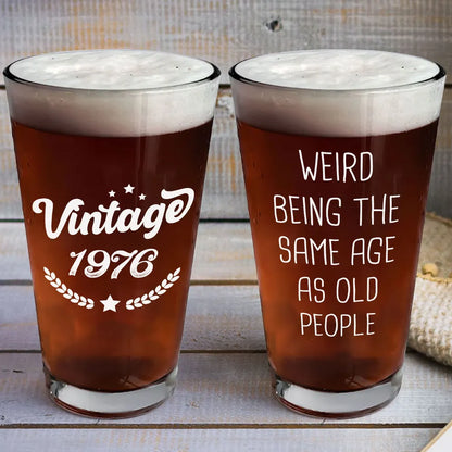 Personalized Beer Glass with Legend Vintage Design, Unique Creative Gift for Men, Boss & Coworker