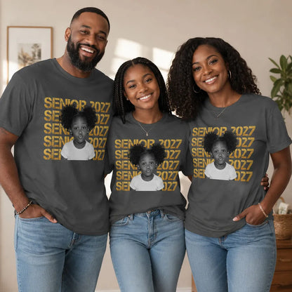 Personalized Photo Classic Tee, Bold Senior Design for Graduation, Unique Gift for a Graduate