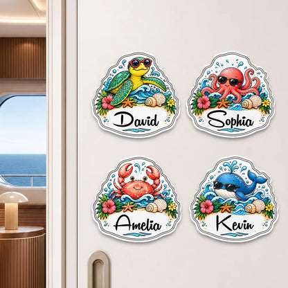 Acrylic Magnet with Cute Ocean Vibes, Custom Fridge Decor, Creative Gift for Kids & Friends