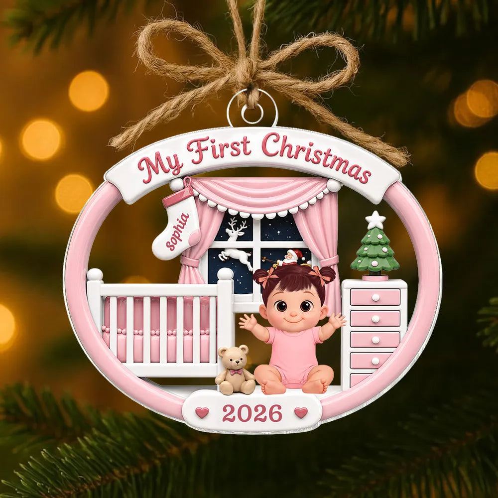 Personalized Acrylic Ornament, My First Christmas Baby Nursery Design, Unique Gift for New Parents