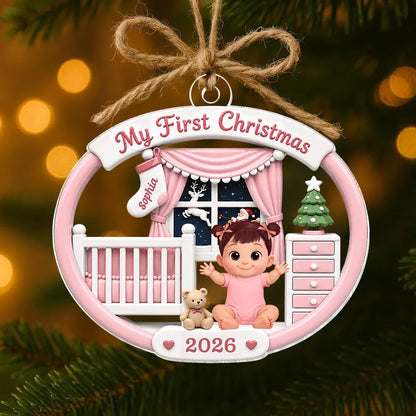 Personalized Acrylic Ornament, My First Christmas Baby Nursery Design, Unique Gift for New Parents