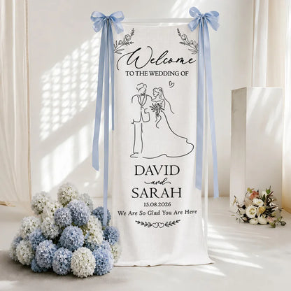 Personalized Welcome Banner, Custom Wedding Sign for Couple, Garden Ceremony Unique Gift