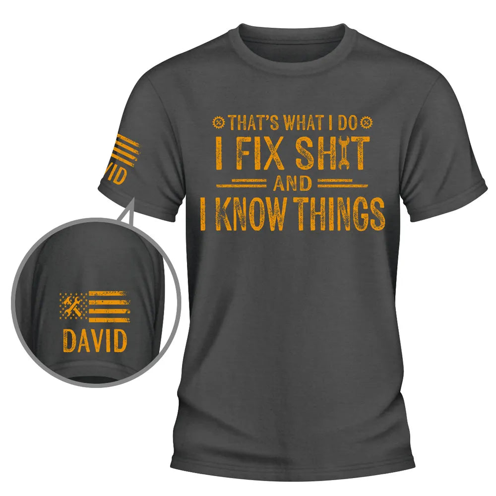 Personalized Dual Print Classic Tee, Custom Fix It Humor Shirt, Unique Creative Gift for Dad or Husband