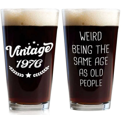 Personalized Beer Glass with Legend Vintage Design, Unique Creative Gift for Men, Boss & Coworker